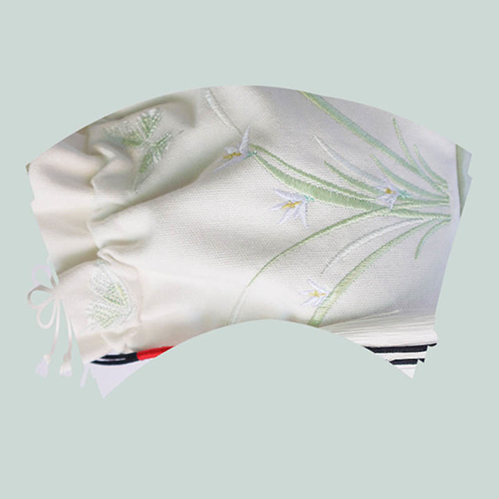 Sac à bandoulière en toile avec Buddha Stones brodées, fleurs d'herbe et fleurs de cerisier