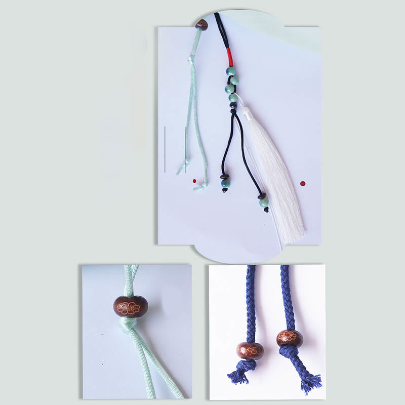 Sac à bandoulière en toile avec Buddha Stones brodées, fleurs d'herbe et fleurs de cerisier - image 14