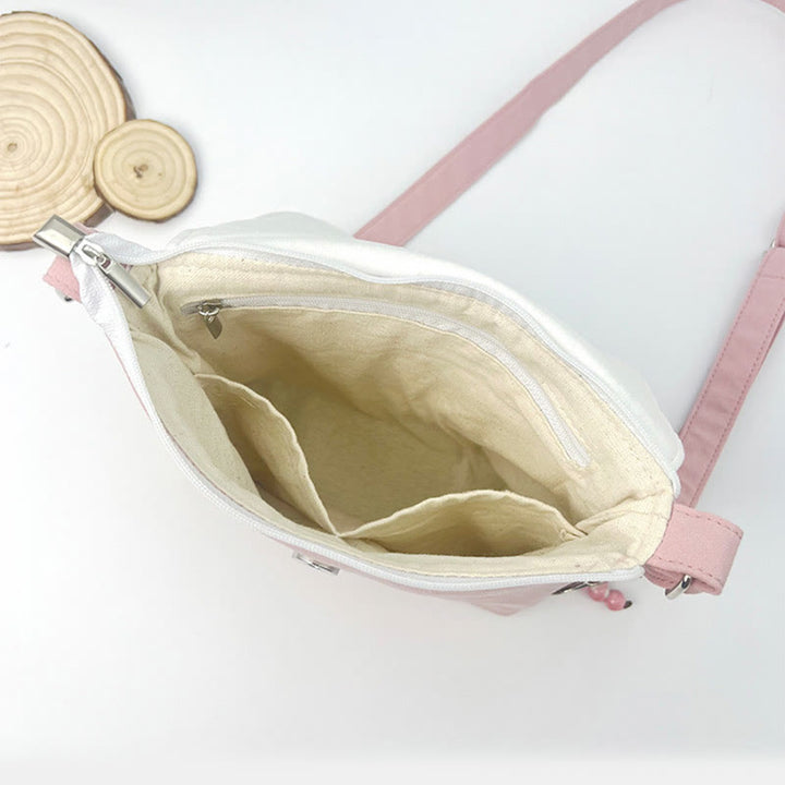 Sac à bandoulière brodé en Buddha Stones , camélia, épiphyllum, gardénia, fleurs de Sakura, sac à bandoulière, sac pour téléphone portable