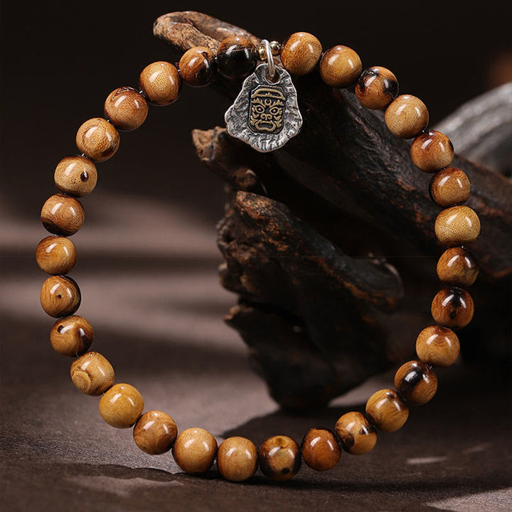 Buddha Stones en argent sterling 925, saule de mer doré naturel, déesse de la richesse, bracelet porte-bonheur, personnage Fu, succès