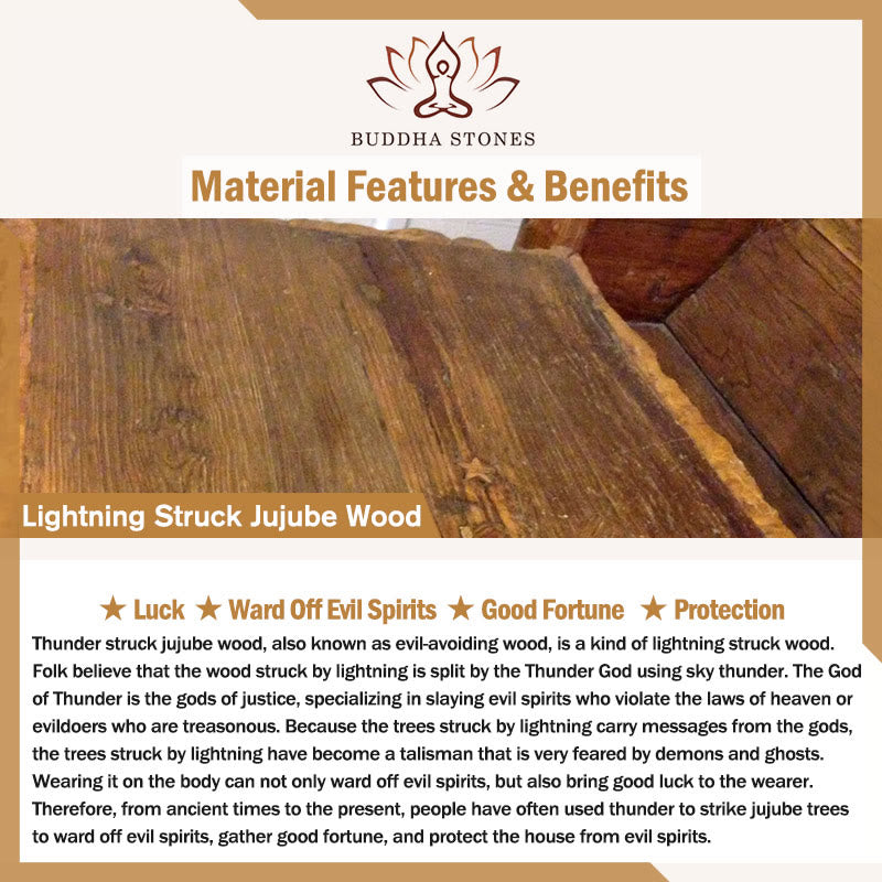 Bracelet de protection Yin Yang fantôme rouge en bois frappé par la foudre et Buddha Stones - image 5
