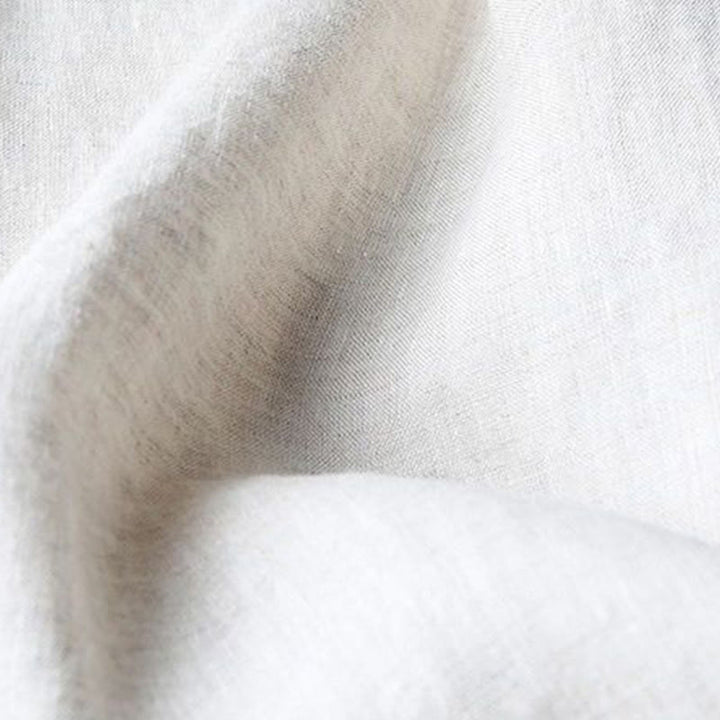 Pantalon large décontracté en coton et lin avec broderies Buddha Stones pour femmes avec poches
