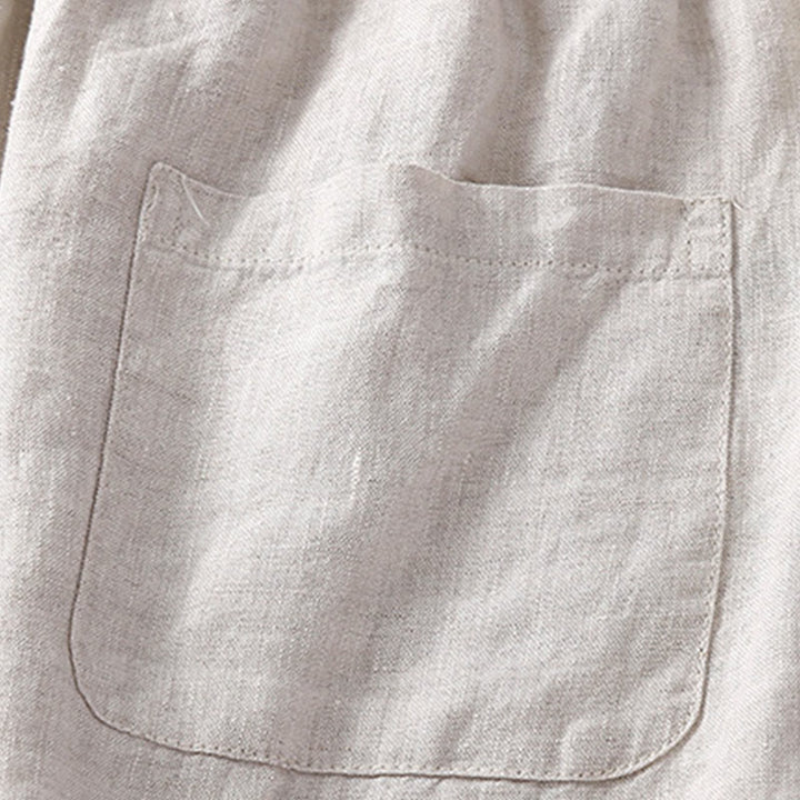 Pantalon harem ample à cordon de serrage et poches, couleur unie, motif floral et Buddha Stones - image 5
