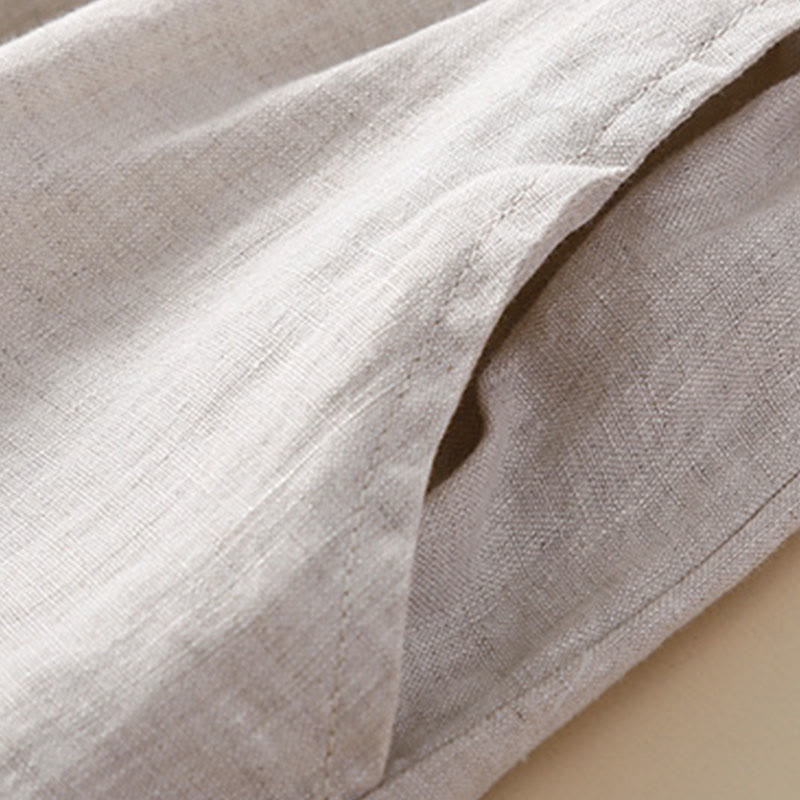 Pantalon harem ample à cordon de serrage et poches, couleur unie, motif floral et Buddha Stones - image 4