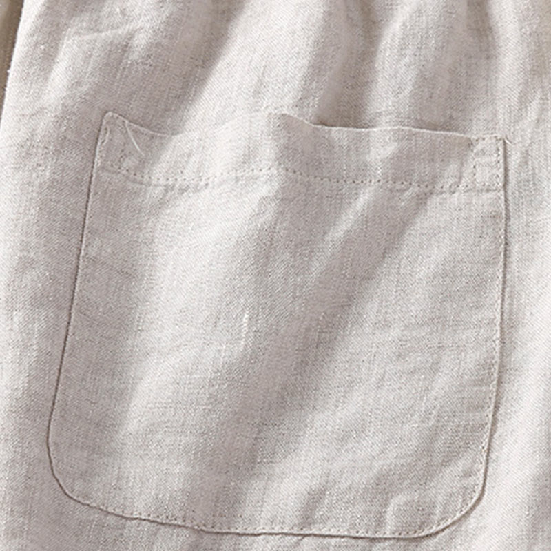 Pantalon harem ample à cordon de serrage et poches, couleur unie, motif floral et Buddha Stones - image 5