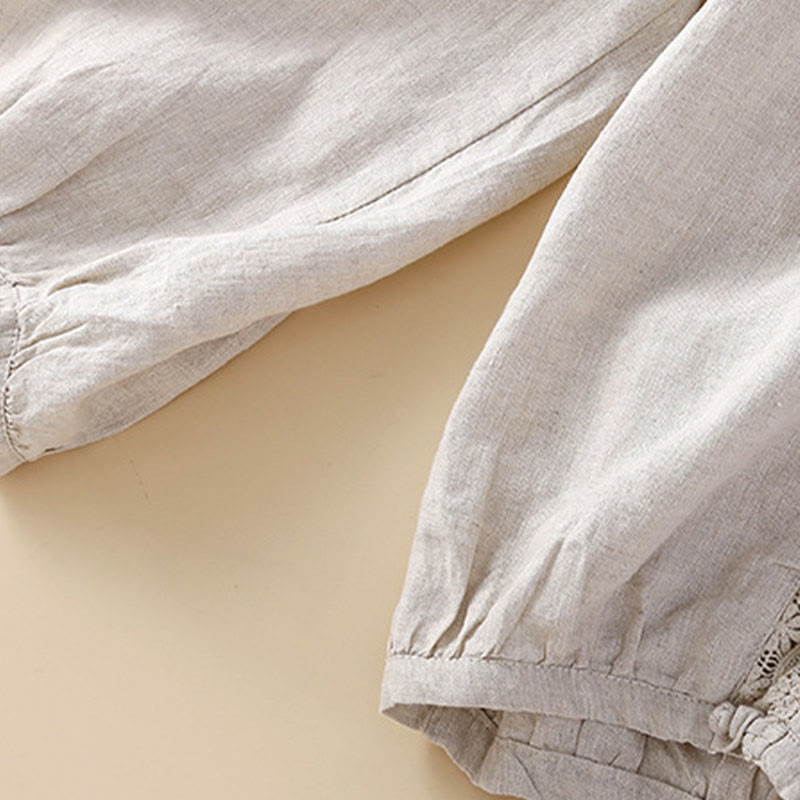 Pantalon sarouel ample à cordon de serrage avec poches et motif floral de couleur unie Buddha Stones - image 8