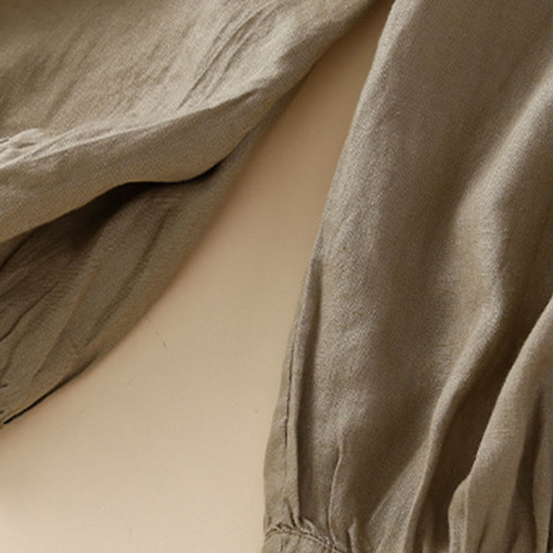 Pantalon harem ample à cordon de serrage et poches, couleur unie, motif floral et Buddha Stones - image 27