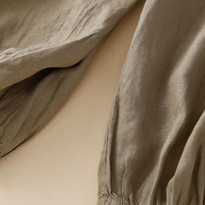 Pantalon harem ample à cordon de serrage et poches, couleur unie, motif floral et Buddha Stones - image 27