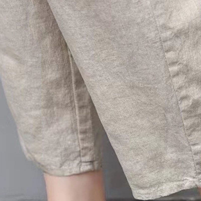 Pantalon sarouel capri taille élastique avec broderies vintage Buddha Stones et poches - image 21