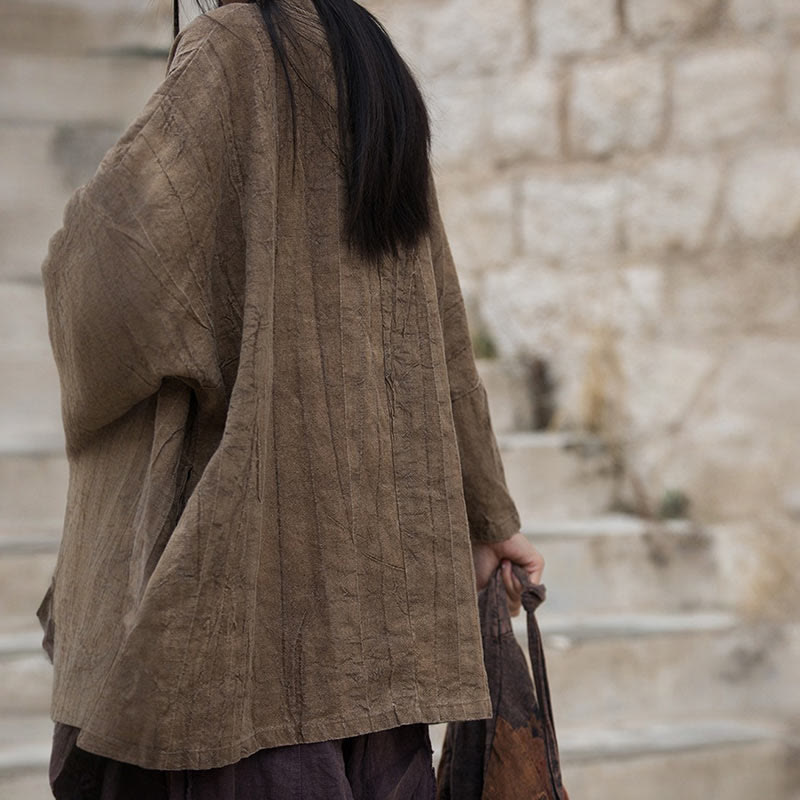 Buddha Stones et teinture par nouage Veste ouverte sur le devant pour méditation zen - image 2