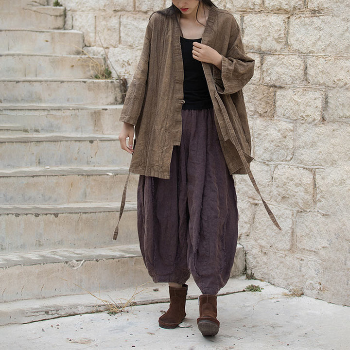 Buddha Stones et teinture par nouage Veste ouverte sur le devant pour méditation zen - image 5