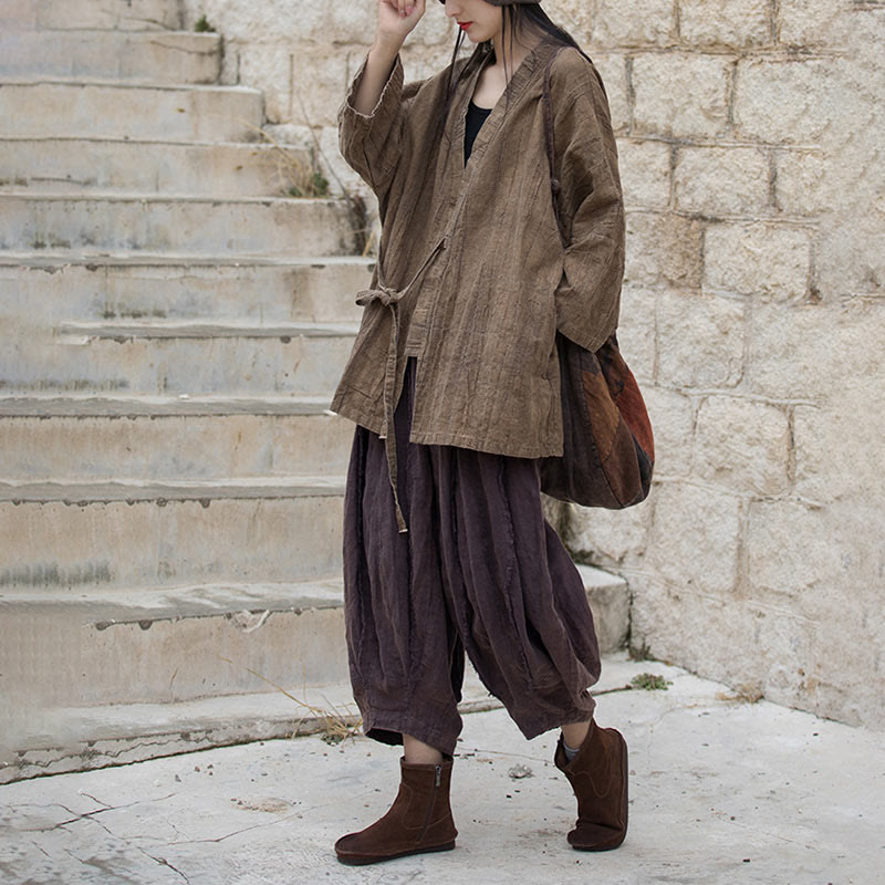Buddha Stones et teinture par nouage Veste ouverte sur le devant pour méditation zen - image 7