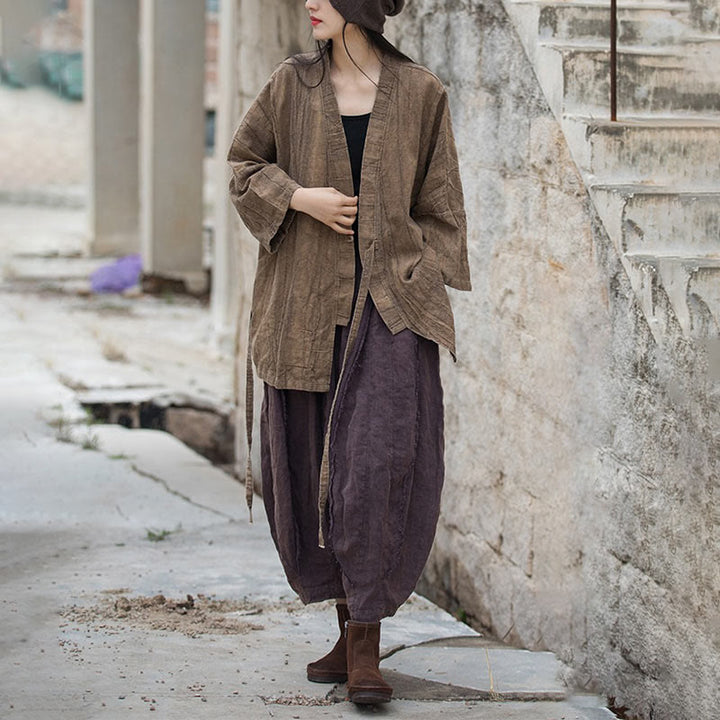 Buddha Stones et teinture par nouage Veste ouverte sur le devant pour méditation zen - image 8