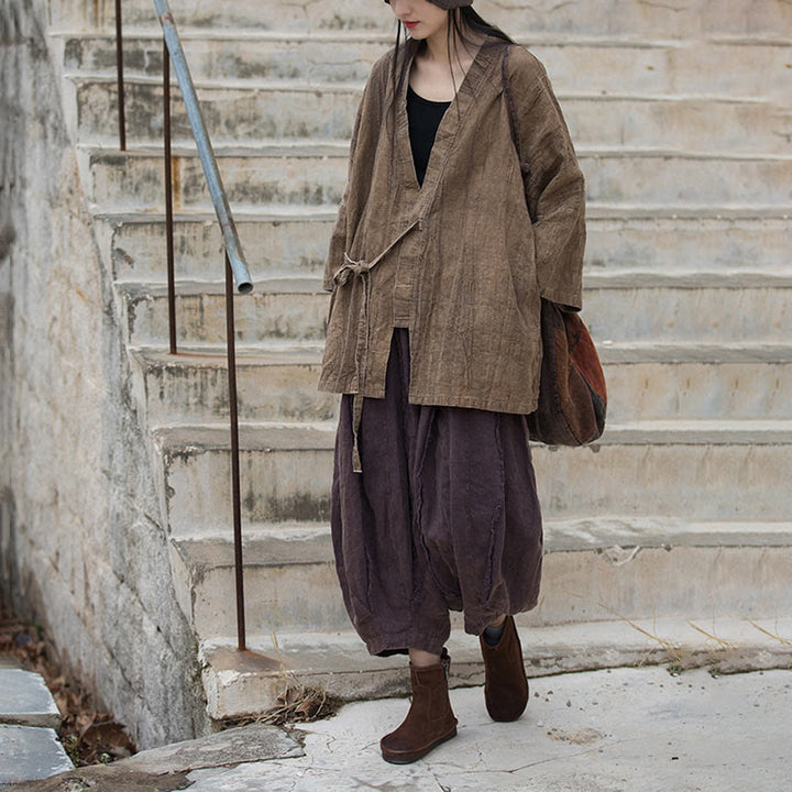 Buddha Stones et teinture par nouage Veste ouverte sur le devant pour méditation zen - image 6