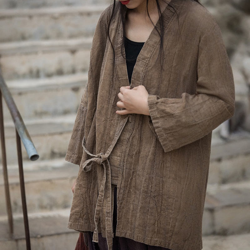 Buddha Stones et teinture par nouage Veste ouverte sur le devant pour méditation zen - image 1