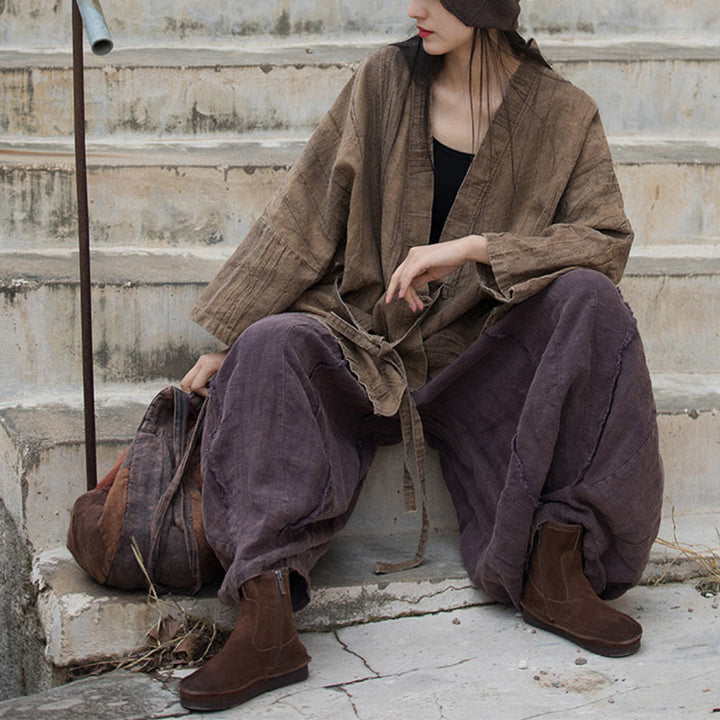 Buddha Stones et teinture par nouage Veste ouverte sur le devant pour méditation zen - image 10