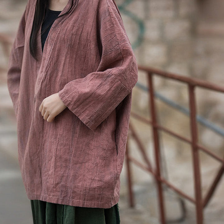 Buddha Stones et teinture par nouage Veste ouverte sur le devant pour méditation zen - image 15