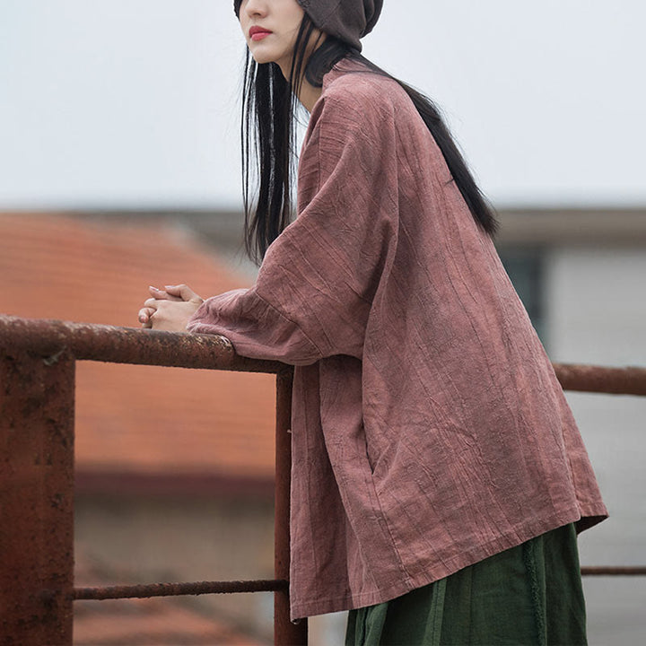 Buddha Stones et teinture par nouage Veste ouverte sur le devant pour méditation zen - image 14