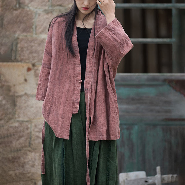 Buddha Stones et teinture par nouage Veste ouverte sur le devant pour méditation zen - image 16