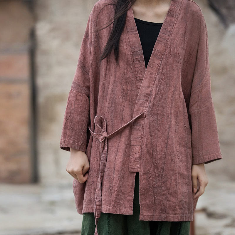 Buddha Stones et teinture par nouage Veste ouverte sur le devant pour méditation zen - image 13