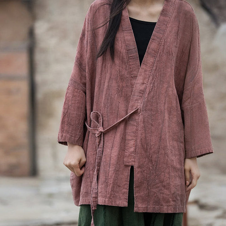 Buddha Stones et teinture par nouage Veste ouverte sur le devant pour méditation zen - image 13