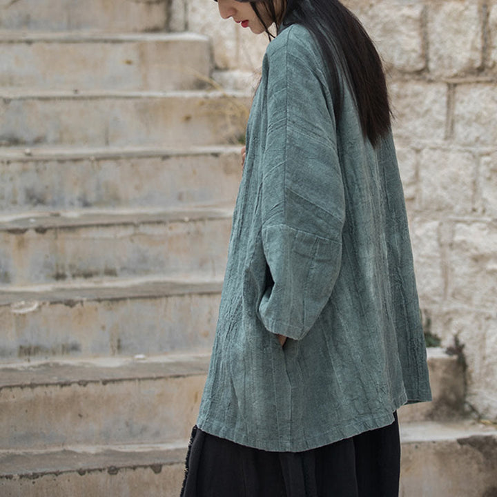 Buddha Stones et teinture par nouage Veste ouverte sur le devant pour méditation zen - image 25