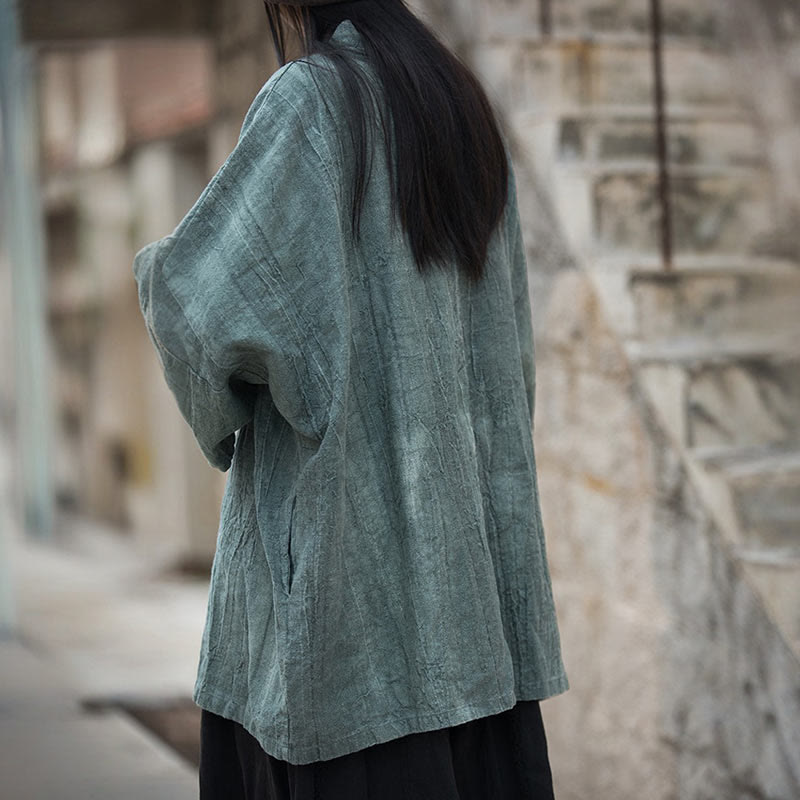 Buddha Stones et teinture par nouage Veste ouverte sur le devant pour méditation zen - image 24