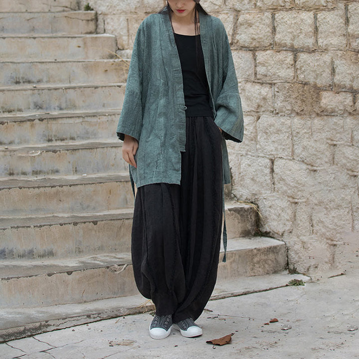 Buddha Stones et teinture par nouage Veste ouverte sur le devant pour méditation zen - image 28