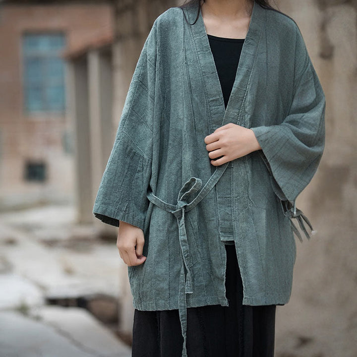 Buddha Stones et teinture par nouage Veste ouverte sur le devant pour méditation zen - image 22