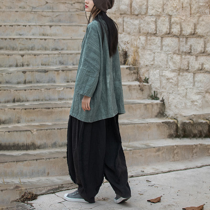 Buddha Stones et teinture par nouage Veste ouverte sur le devant pour méditation zen - image 30