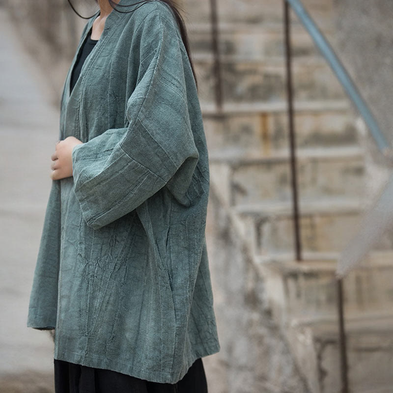 Buddha Stones et teinture par nouage Veste ouverte sur le devant pour méditation zen - image 23