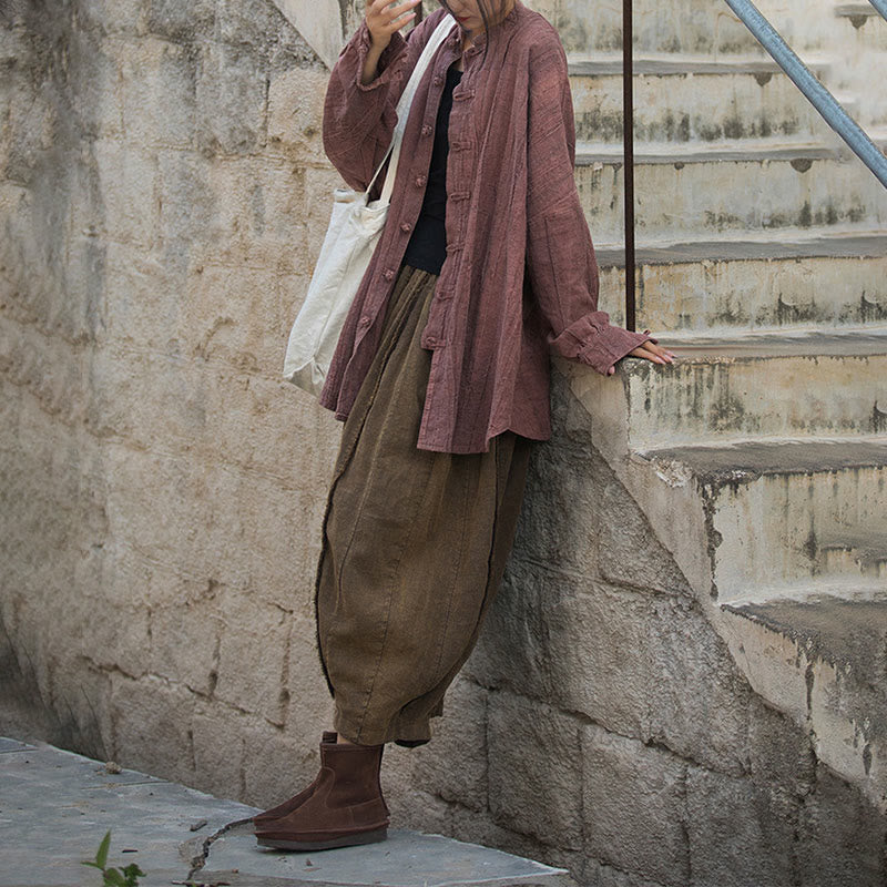 Veste ouverte à manches longues et boutons grenouille avec Buddha Stones et teinture par nouage pour méditation zen - image 30