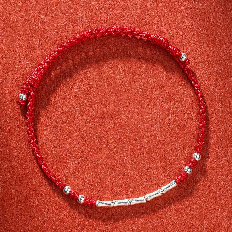 Bracelet tressé en bambou multicolore fait main avec Buddha Stones tibétaines