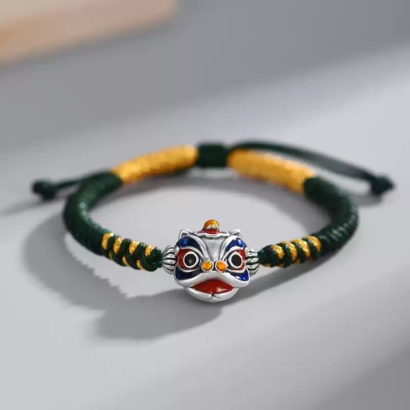 Bracelet tressé en forme de lion dansant fait main par Buddha Stones