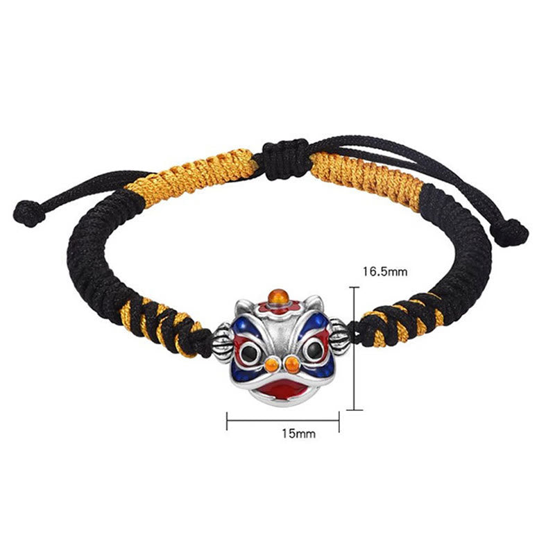 Bracelet tressé en forme de lion dansant fait main par Buddha Stones