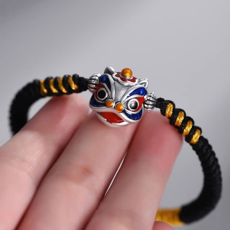Bracelet tressé en forme de lion dansant fait main par Buddha Stones