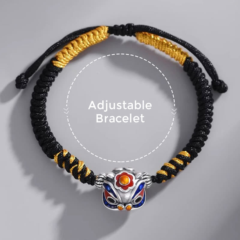 Bracelet tressé en forme de lion dansant fait main par Buddha Stones