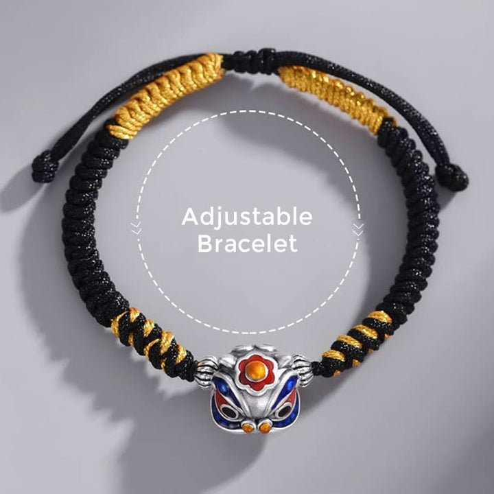 Bracelet tressé en forme de lion dansant fait main par Buddha Stones
