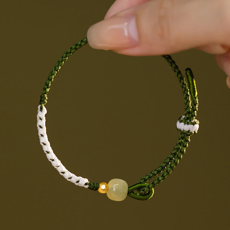 Bracelet en corde tressée porte-bonheur en argent sterling 925 Buddha Stones