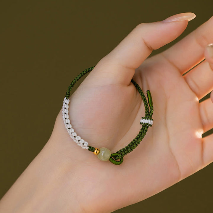 Bracelet en corde tressée porte-bonheur en argent sterling 925 Buddha Stones
