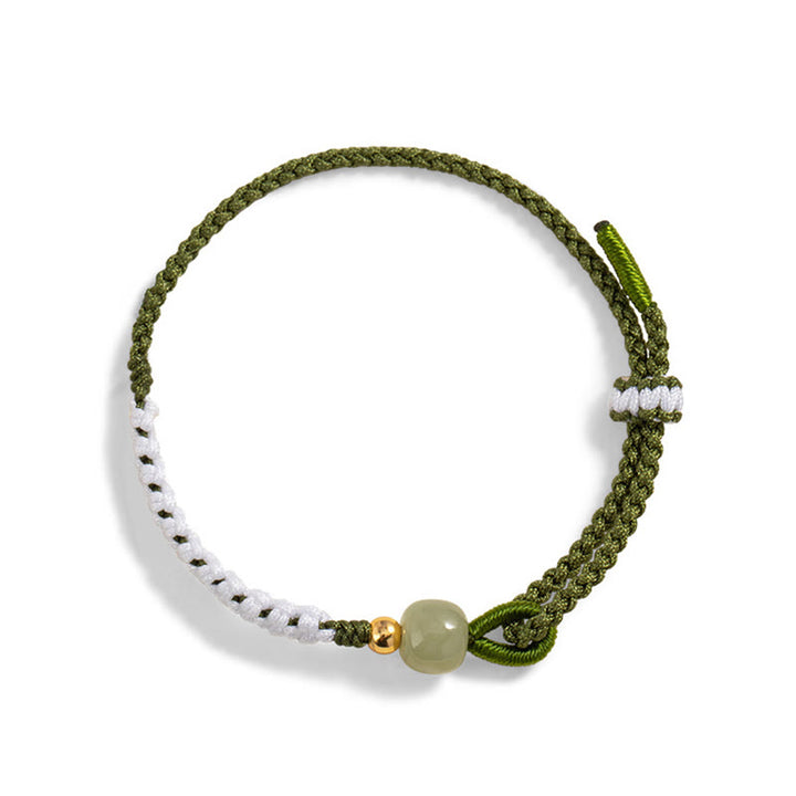 Bracelet en corde tressée porte-bonheur en argent sterling 925 Buddha Stones