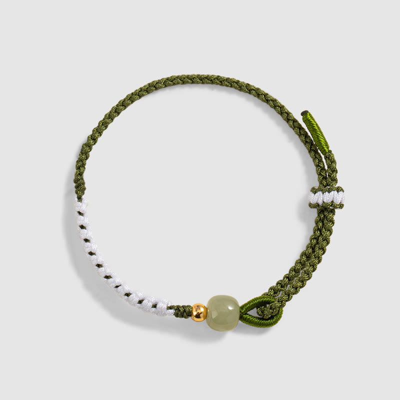 Bracelet en corde tressée porte-bonheur en argent sterling 925 Buddha Stones
