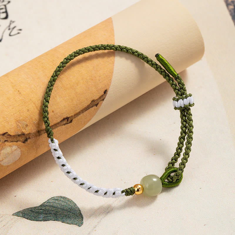 Bracelet en corde tressée porte-bonheur en argent sterling 925 Buddha Stones