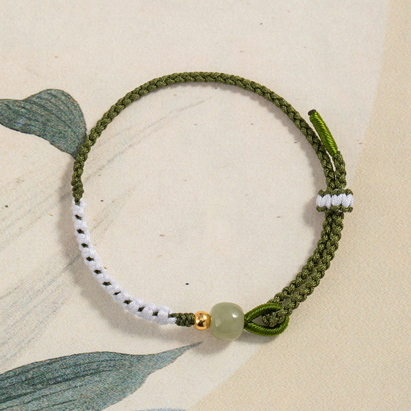 Bracelet en corde tressée porte-bonheur en argent sterling 925 Buddha Stones