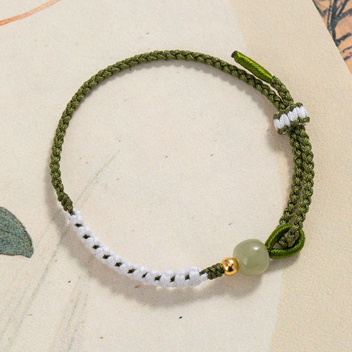 Bracelet en corde tressée porte-bonheur en argent sterling 925 Buddha Stones