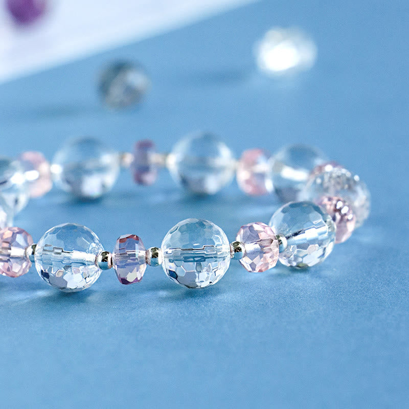 Bracelet à breloques en forme d'étoile de protection en cristal blanc et rose Buddha Stones - image 5