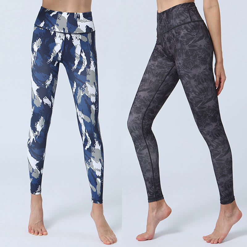 Legging taille haute pour femme avec imprimé Buddha Stones , fleurs, feuilles, sport, fitness, yoga - image 0