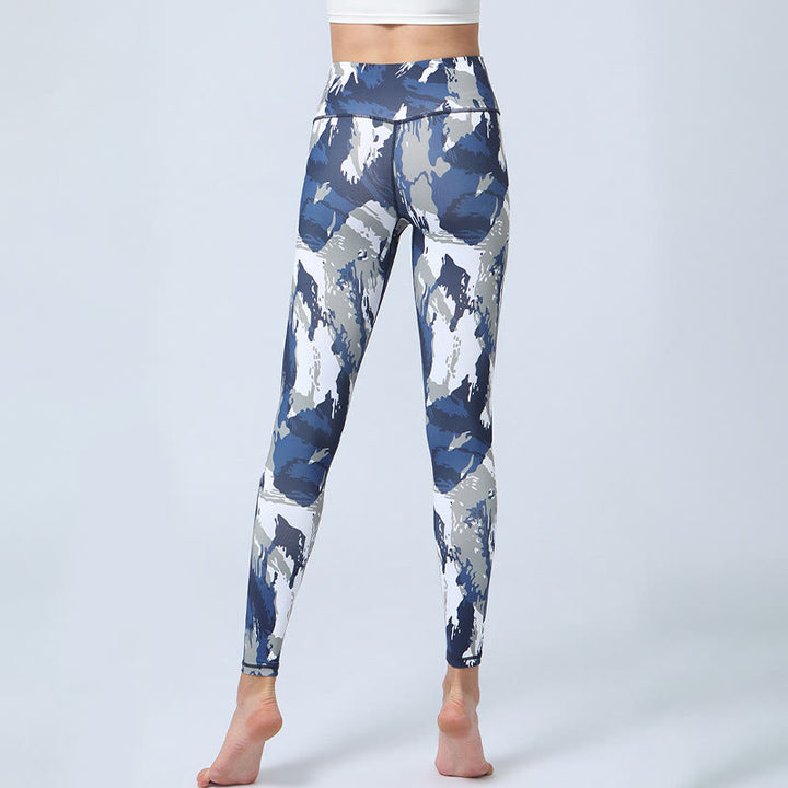 Legging taille haute pour femme avec imprimé Buddha Stones , fleurs, feuilles, sport, fitness, yoga - image 3