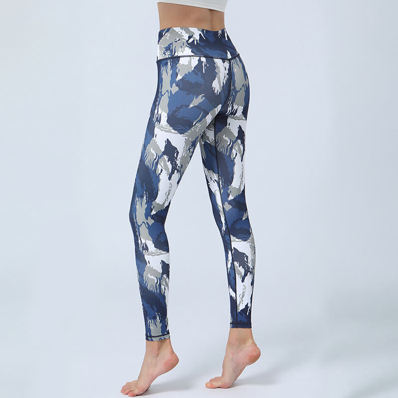 Legging taille haute pour femme avec imprimé Buddha Stones , fleurs, feuilles, sport, fitness, yoga - image 2