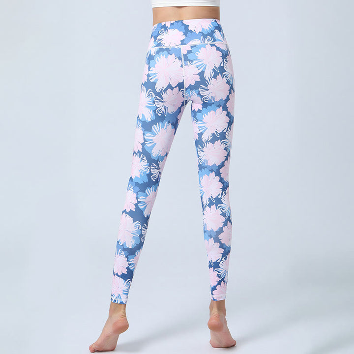 Legging taille haute pour femme avec imprimé Buddha Stones , fleurs, feuilles, sport, fitness, yoga - image 8